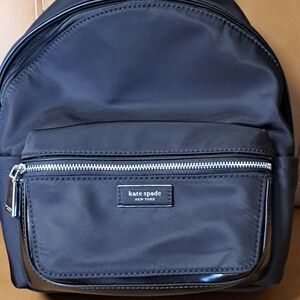 Kate Spade Black Nylon Mini Backpack Silver Hardware